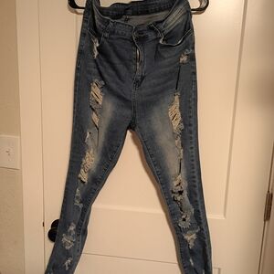 Distressed Blue Women’s Skinny Jeans